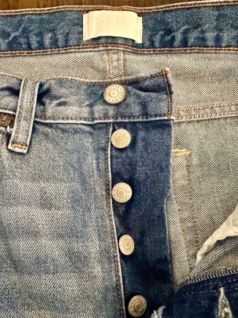 BOYISH Billy High Waist Slim Straight Jeans in Easy Rider | Size 27 | Distressed - Picture 6 of 10